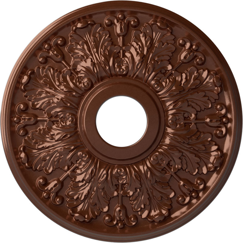 Endurathane Apollo Ceiling Medallion, 16 1/2"OD x 3 5/8"ID x 1 1/8"P (Fits Canopies up to 5 5/8"), Hand-Painted Copper Penny Finish