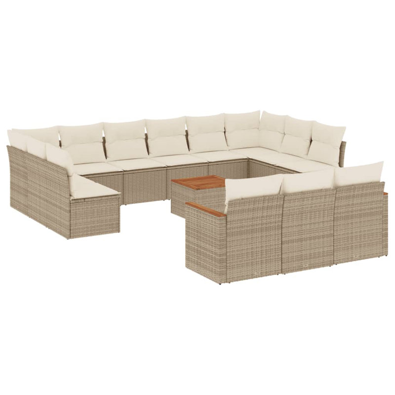 Grand canapé modulaire en rotin PE Vidaxl