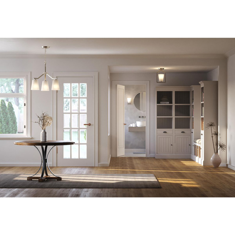 Bera Astri Glass Semi Flush Mount, Brushed Nickel