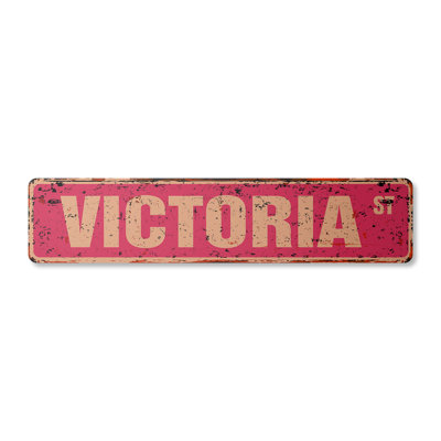 Victoria Street Sign Heavy Duty Plastic 4" X 18"