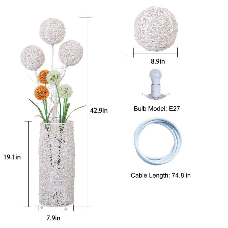 Lampe sur pied en rotin Coto