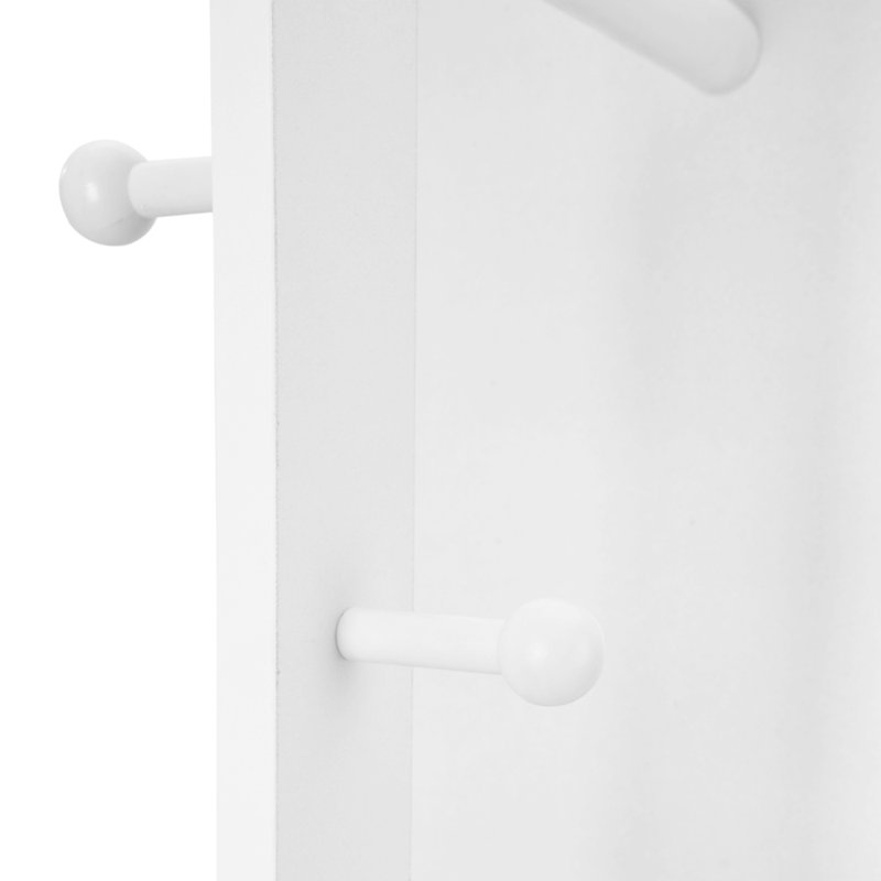 Arch Floor Mirror with Shelves, White