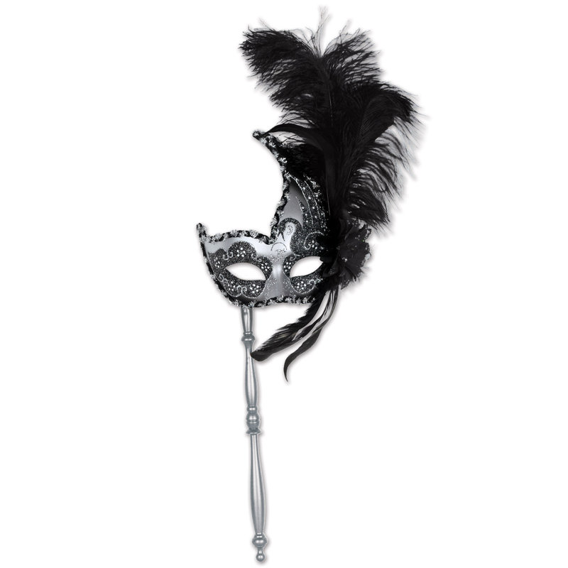 Masque de déguisement avec bâton - paquet de 12