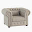 Chaise Kennelly de 52 po en tissu texturé moderne et contemporain de style chesterfield classique, capitonnage élégant