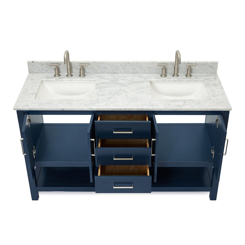 Magnolia Bath Vanity Rectangular Basin S073DCW2R,  73", Rectangle , Midnight Blue