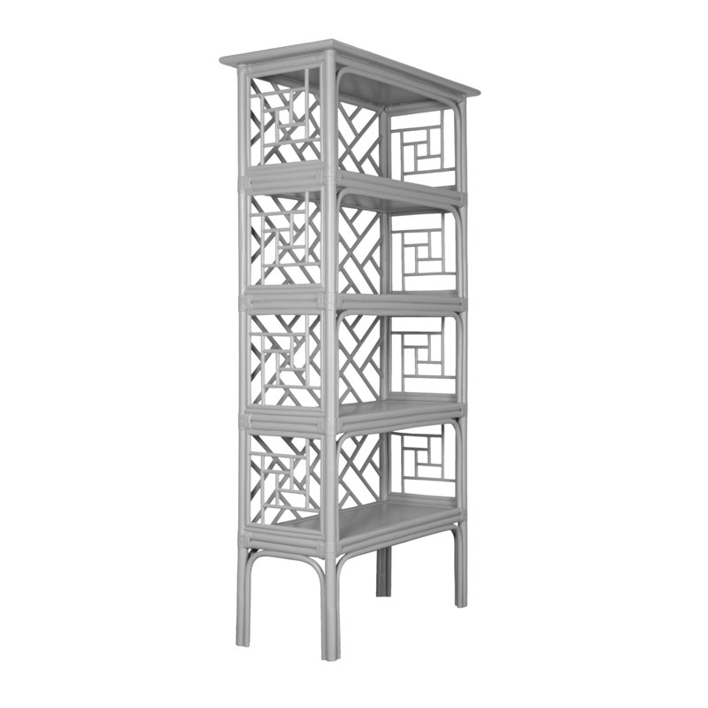 Chippendale Bookcase, Light Gray