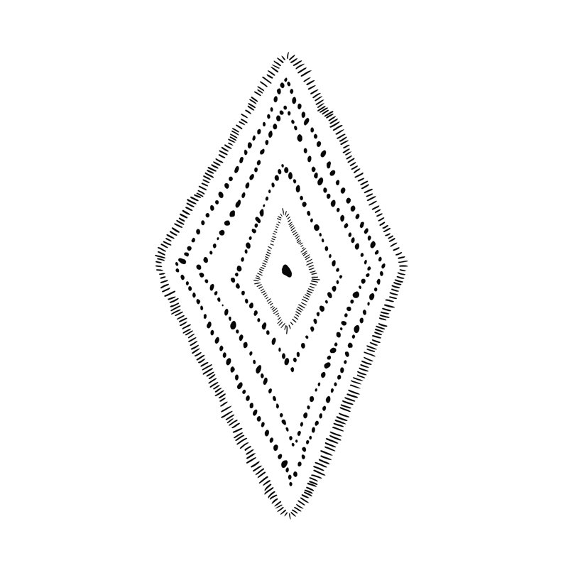Tribal Diamond - Wrapped Canvas Graphic Art, 36" H x 24" W  
