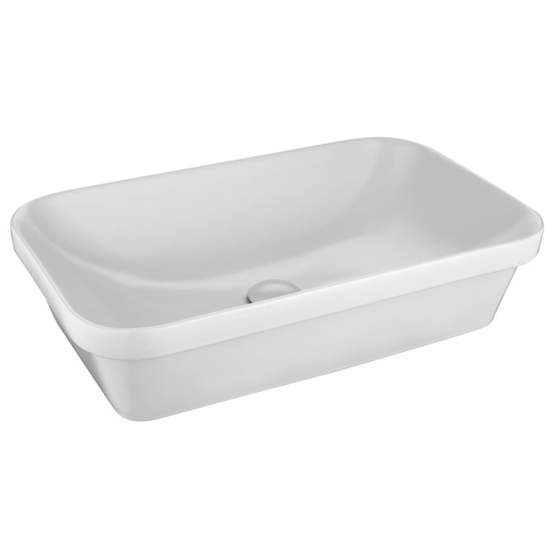 Wenty 14.5'' White Ceramic Rectangular Bathroom Sink