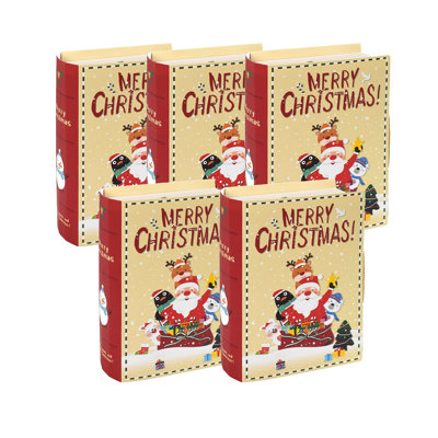 Christmas Candy Box Gift Box Gift Box Carton Book Decoration Christmas Candy Box 5 Pcs