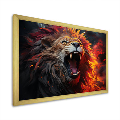Lions rugissants - impression