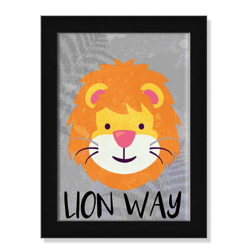 Impression sur papier Lion Way, Encadré plat argent, H 14 po x l 10 po x P 0,6 po