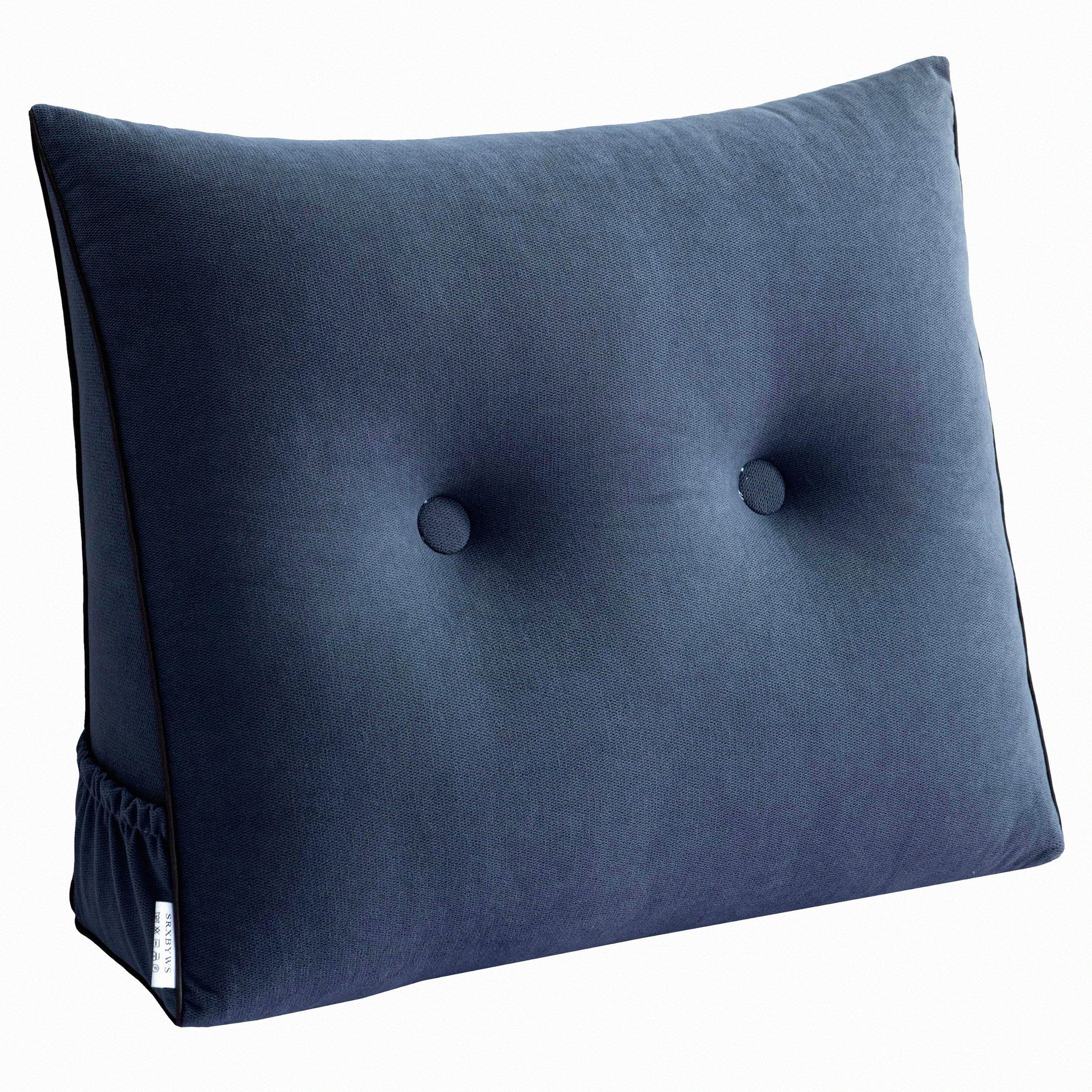 MODAIO Triangular Lumbar Support Pillow - Plush Grey Backrest for Day ...