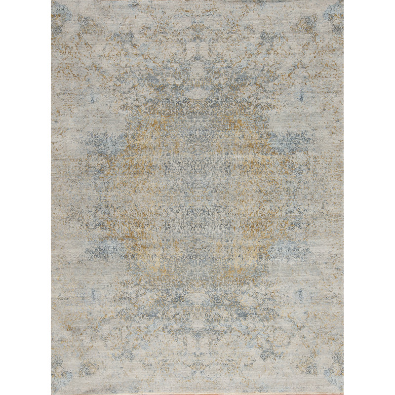 Pinnacle Hand Knotted Abstract Area Rug, Rectangle 4' x 6'