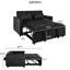 Convertible Sleeper, Breathable Fabric & Stable Structure - Black Pull Out Couch Sleeper Bed, Functional Armrest Design High Density Foam-1689227250