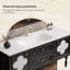 Meuble-lavabo autoportant 47,24 po en bois massif noir et blanc avec miroir-291258712