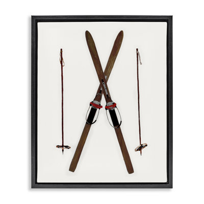 Art mural sur toile Minimal Winter Skis par Charity Henderson