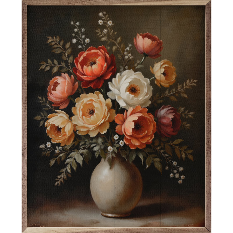Vase bouquet d'automne blanc, H 30 po x l 24 po