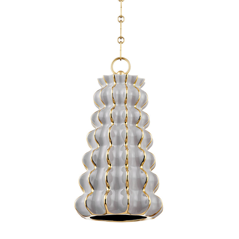 Luminaire suspendu 1 lumière Esperanza, Céramique gris brillant