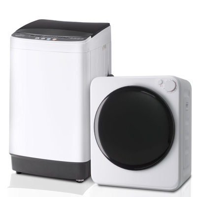 Erivess 1.6 Cu.ft Portable Clothes Dryer & 16Lbs Full Automatic Washing Machine Combo, Washer Dryer Set With Stainless Steel Tub, Space Saving Design, Ideal For Laundry, Apartments, Dorms And Rvs