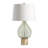 28" Glass Table Lamp With White Shade