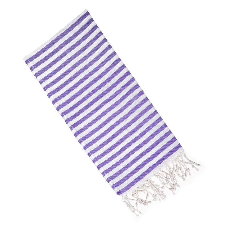 Serviette à main en coton rayé, Mauve