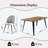 Shivani 5-Piece Dining Set - 63” Wood Table with Modern Wavy-Edge Design for Kitchen Dining Room-105491102-105491105