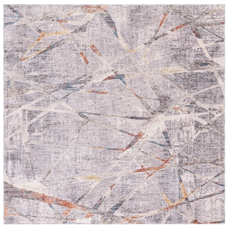 Olympia Performance Abstract Rug, Square 6'