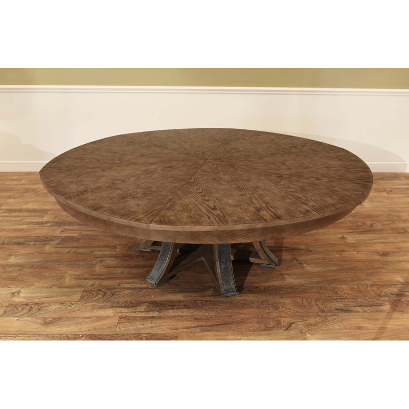 Jupe Mink Extendable Solid Wood Dining Table, Warm Mink