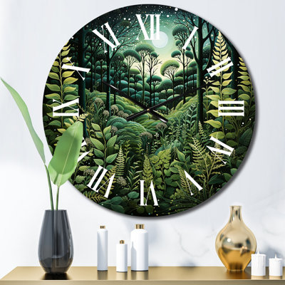 Ferns Plant Enchanted Forest II - Horloge murale florale