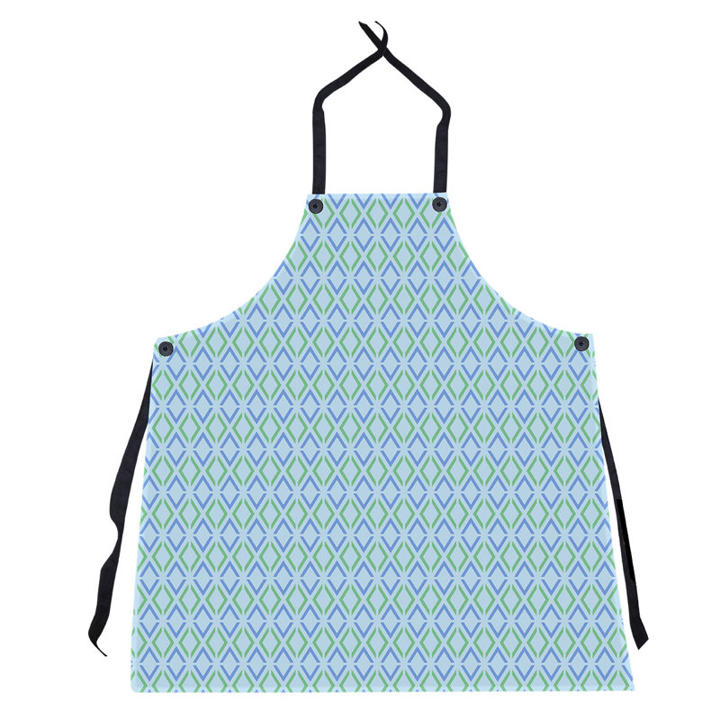 Tablier à carreaux arrow, Bleu pâle/Vert