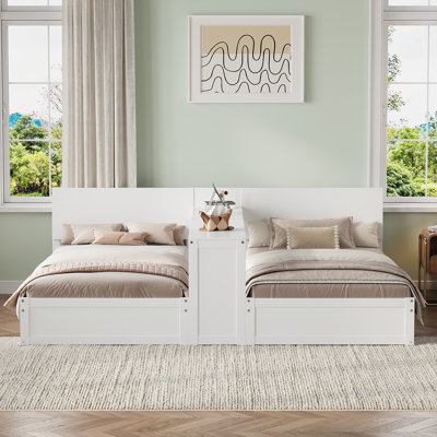 Lucas Twin Platform Bed Set with Storage Desk and Flexible Shelves