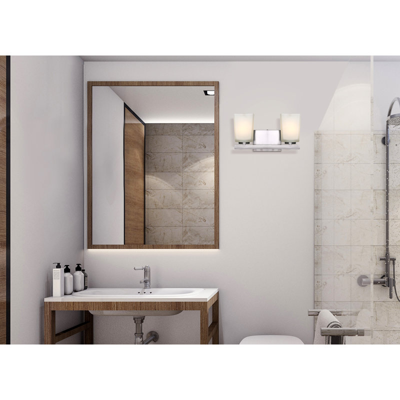 2 - Light Dimmable Vanity Light, Brushed Nickel