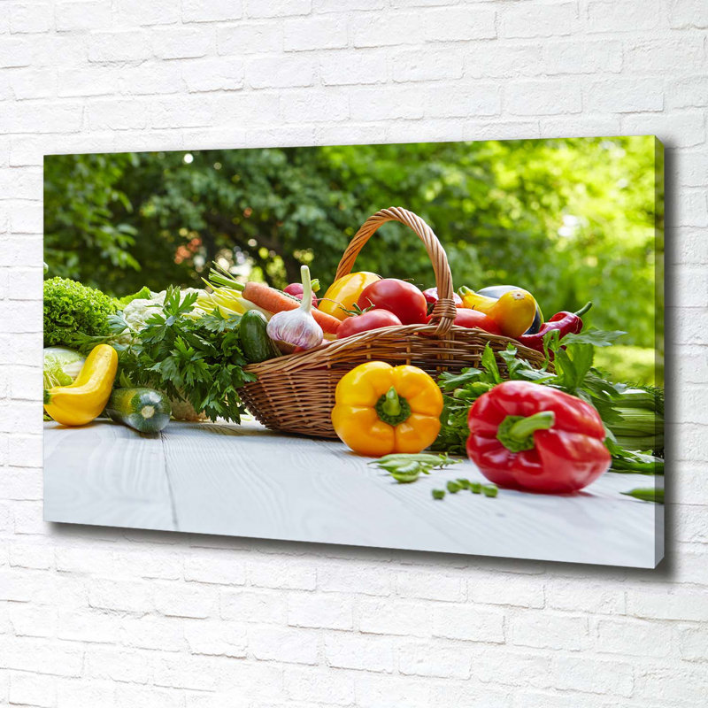 Basket Of Vegetables - Wrapped Canvas Print