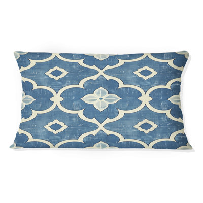 Coussin lombaire bleu Modern Trellis