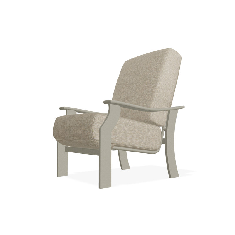 St. Catherine Marine Grade Polymer Deep Seating Cushion Arm Chair, Illusion Plaid Birch, Storm
