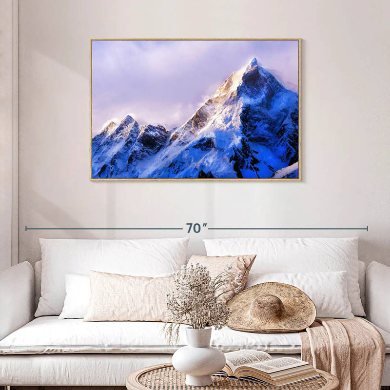 Mt Everest Summit, Floating Frame Natural Wood, 43" X 29"