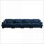 Canapés modulaires, canapé convertible modulaire en L en velours avec repose-pieds & amp; Accoudoirs renforcés pour le salon | Bleu marine | Velours-1021166587