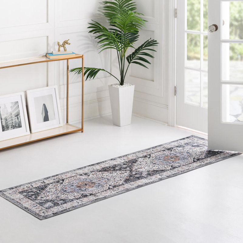 Tapis oriental gris Oluremi, Tapis de couloir 2 pi x 5 pi