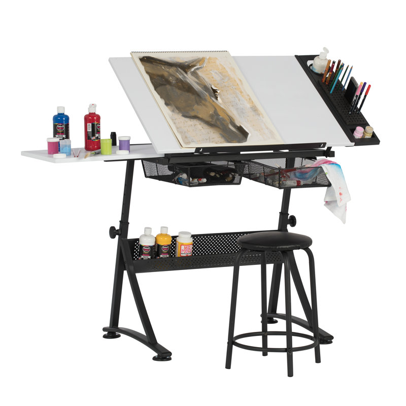 Ensemble de table à dessin et de chaises à hauteur réglable Crase