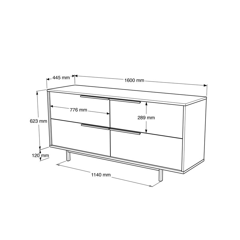 Locelso 74.3cm Sideboard, White
