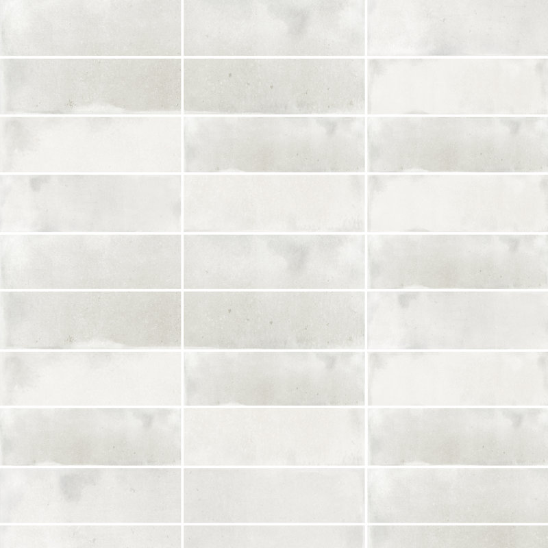 Small 2.5" x 8" Zellige Italian Subway Wall Tile, White