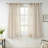 Farmhouse Striped Linen Blend Textured Light Filtering Semi Sheer Rod Pocket Back Tab Curtains-1302807067-1302807071