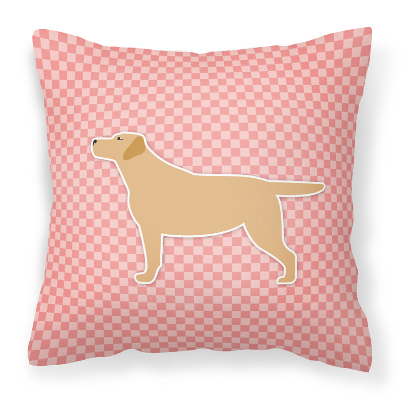 Coussin intérieur/extérieur carré labrador, Brun / rose, H 18 po x l 18 po x P 3 po