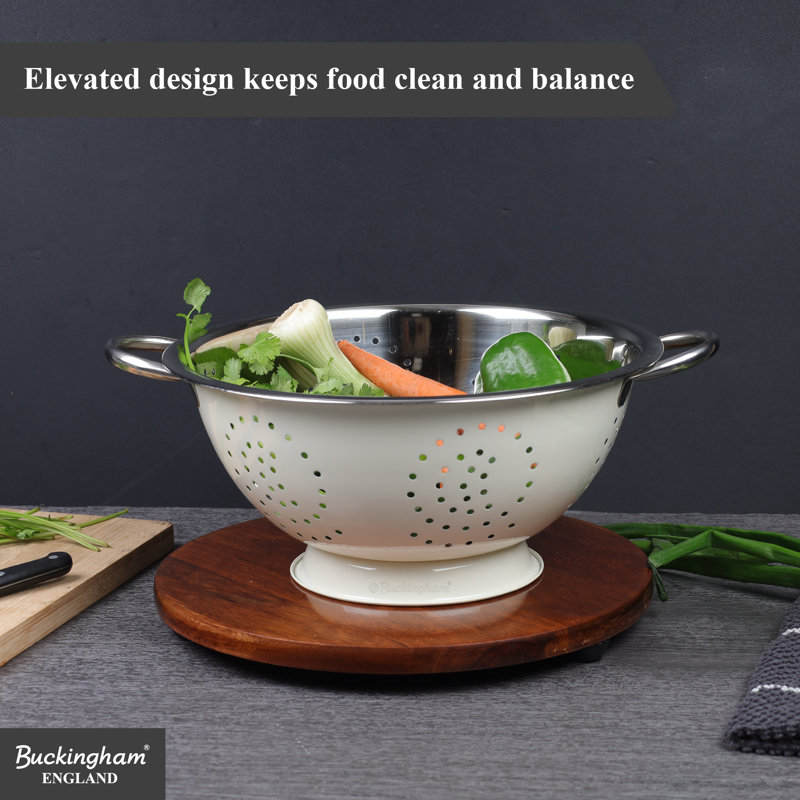 Buckingham Stainless Steel Deep Colander  , Cream