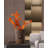 Dark Brown Carved Sunburst Resin Vase, Geometric Textured Rectangular Table Vase
