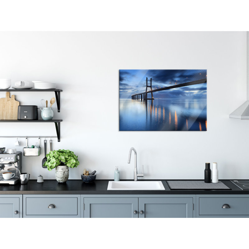 Ponte Vasco Da Gama in Lisbon - Unframed Graphic Art on Glass, 70cm H x 100cm W x 0.4cm D