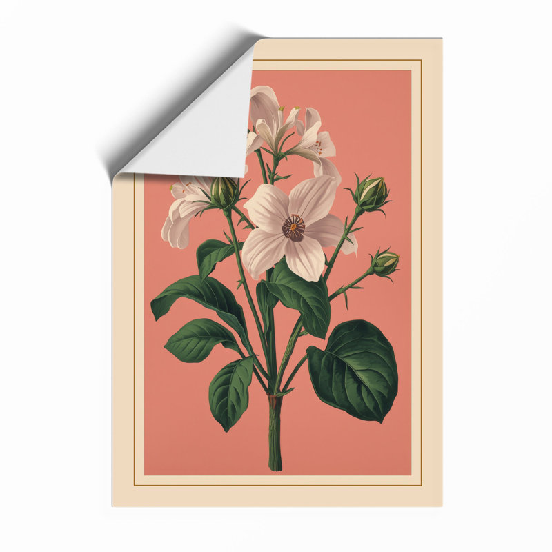 Pale Blossoms in Pink Botanical - Framed Print, Unframed, A4 - 29.7 x 21.0 cm