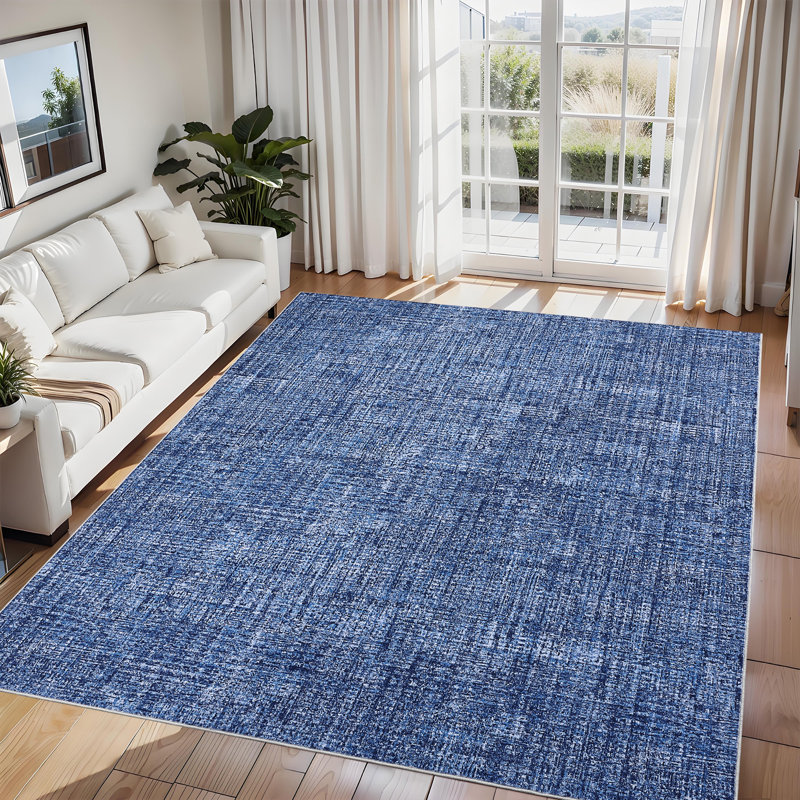 Machine Printed Area Rug, Blue, Rectangle 120 x 170 cm