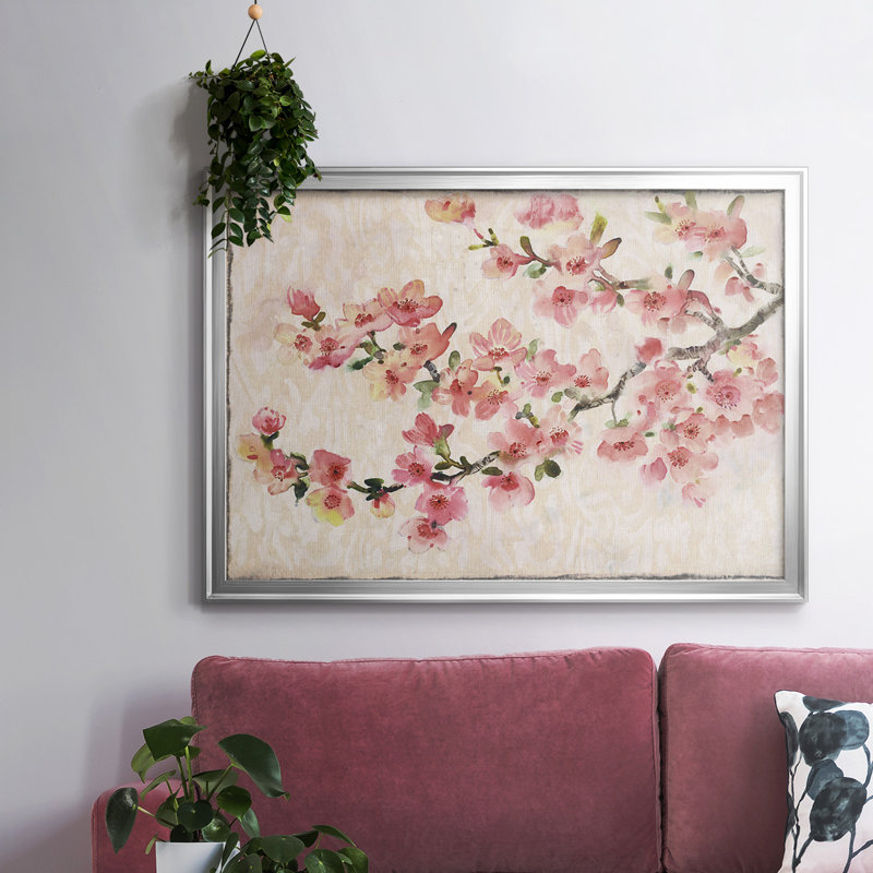 «Cherry Blossom Composition I», reproduction d'art sur toile simple, H 18 po x l 26 po x P 1,5 po, Argent