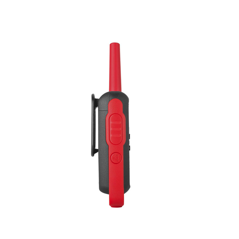 Ensemble de deux radios bidirectionnelles de type noir et rouge avec deux solutions de téléphone mobile